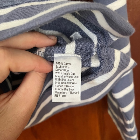 Crown & Ivy Blue and White Striped Top Size M BRAND NEW 100% Cotton - Picture 4 of 7